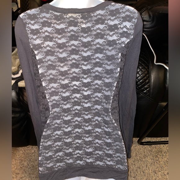 Active Basic Grey with Lace Back Cardigan - Picture 3 of 4